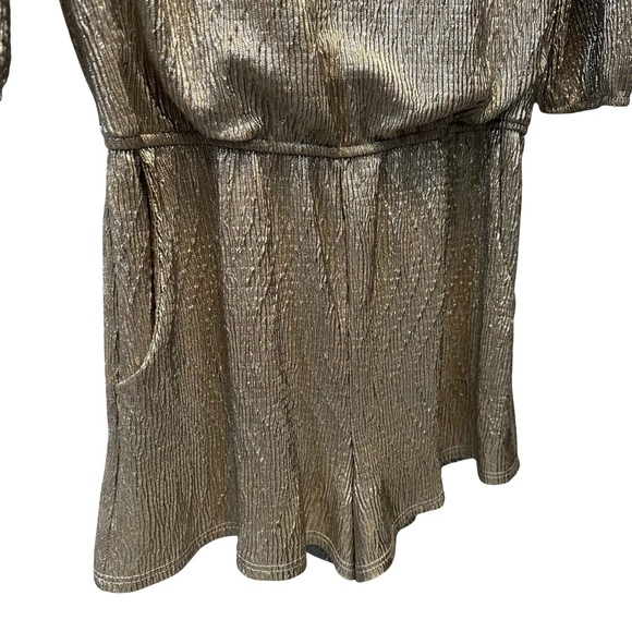 Dear Apple Shimmering Gold Romper - Picture 4 of 6